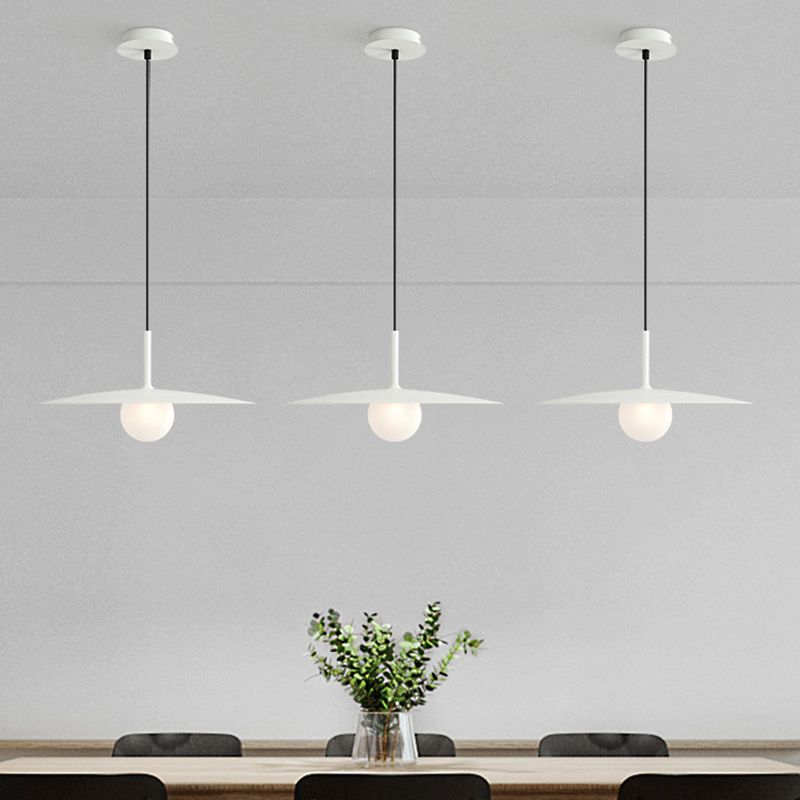 Arisha Modern Dish-shaped Metal Pendant Light, Black/White/Grey - Neutral Decor