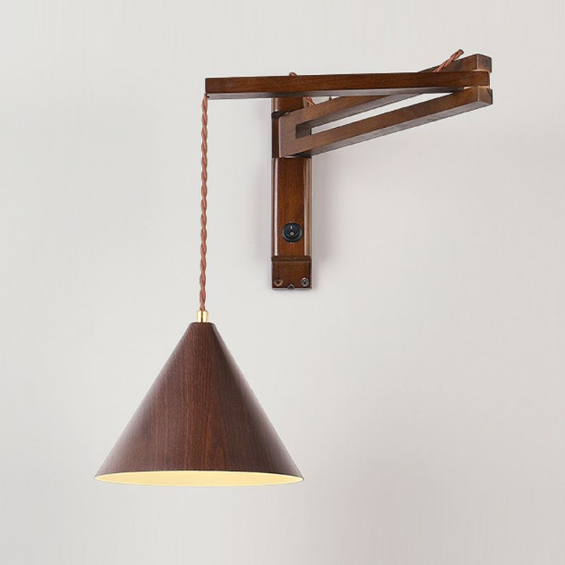 Muto Adjustable Wall Lamp, Wood/Metal, 2 Color, Living Room - Neutral Decor