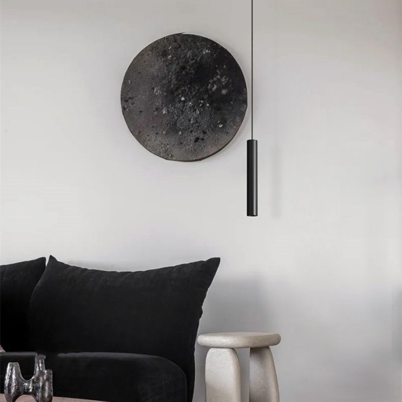 Arisha Minimalist Cylinder Black Pendant Light - Neutral Decor