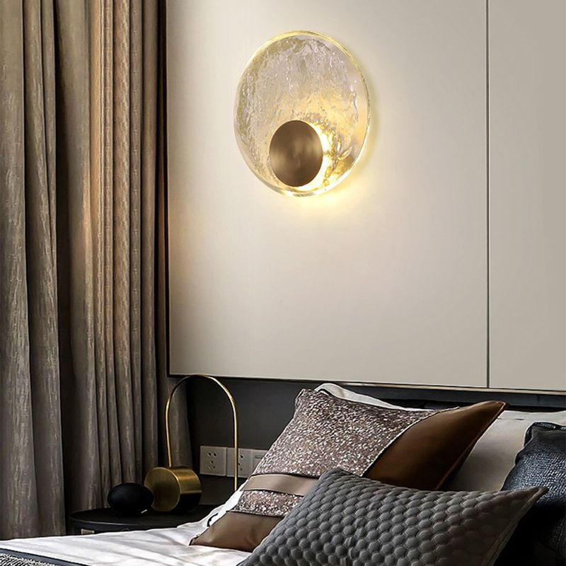 Kristy Art Deco Globe Crystal&Metal Bedroom Wall Lamp, Gold - Neutral Decor