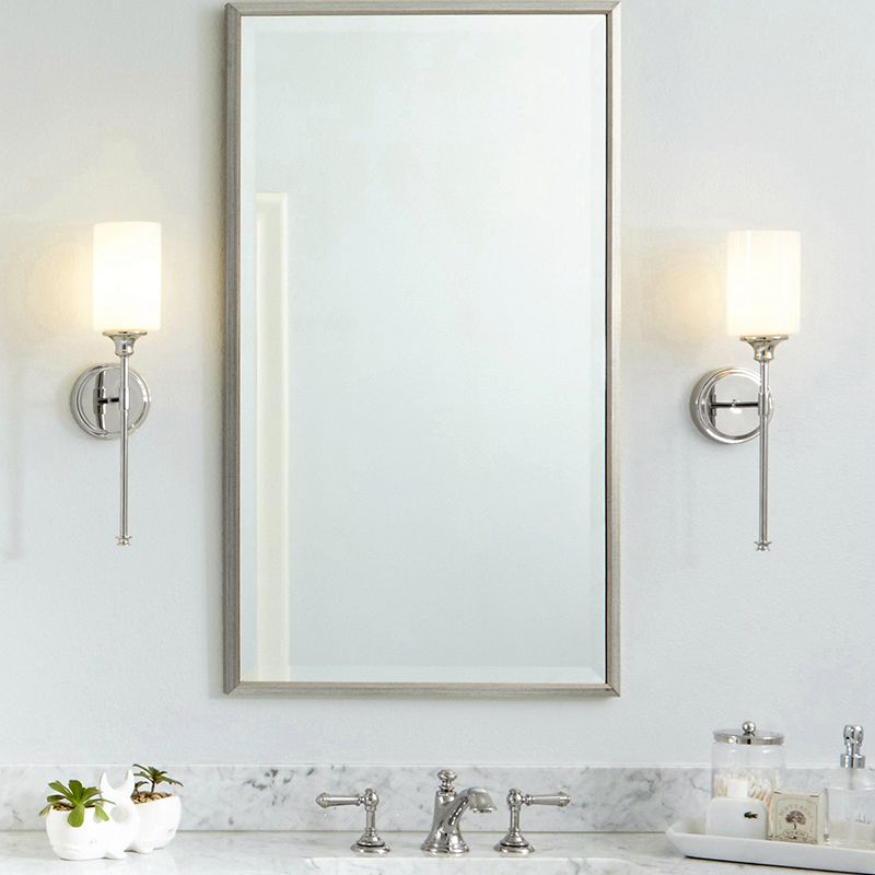 Tiffany Nordic Vanity Metal Glass Minimalism Wall Lamp, Black/Silver - Neutral Decor