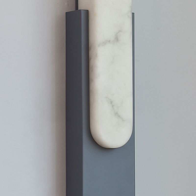 Arisha Modern Rectangular Stone Metal Wall Lamp - Neutral Decor