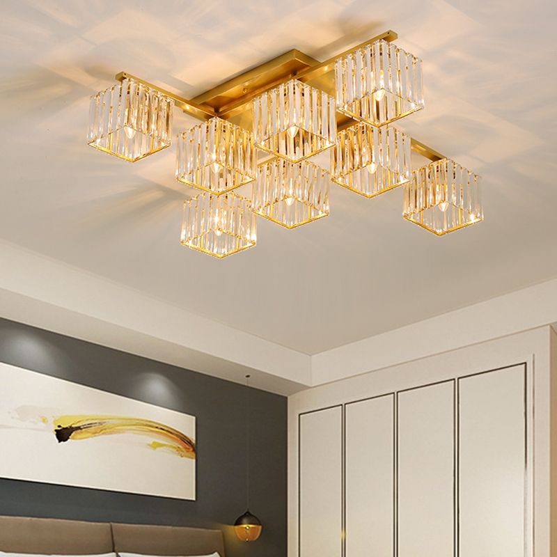 Kristy Modern Flush Mount Ceiling Light, Black/Gold - Neutral Decor