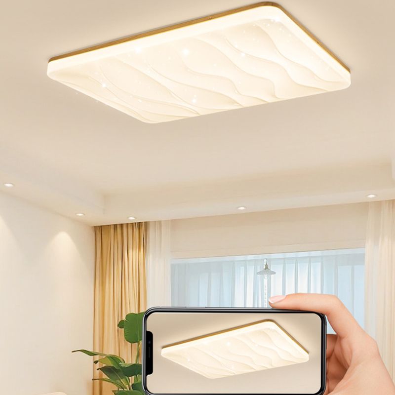 Muto LED Geometric Flush Mount Ceiling Light, White - Neutral Decor