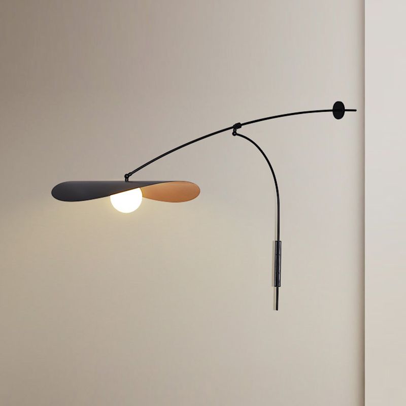 Arisha Arc Wall Lamp, Metal/Glass, Black/Gold, Bedroom - Neutral Decor