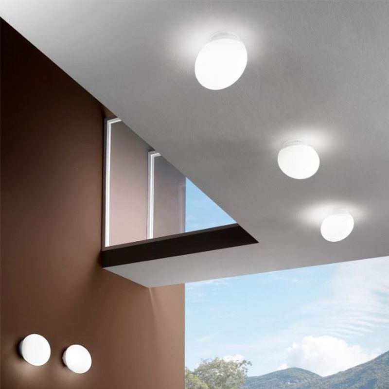 Valentina Design Geometric Glass Vanity Wall Light, White - Neutral Decor