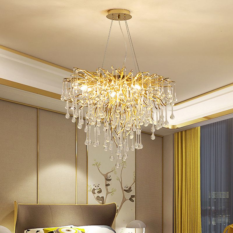 Arisha Pendant Light Tassel Luxury, Metal/Crystal, Gold, Bedroom - Neutral Decor