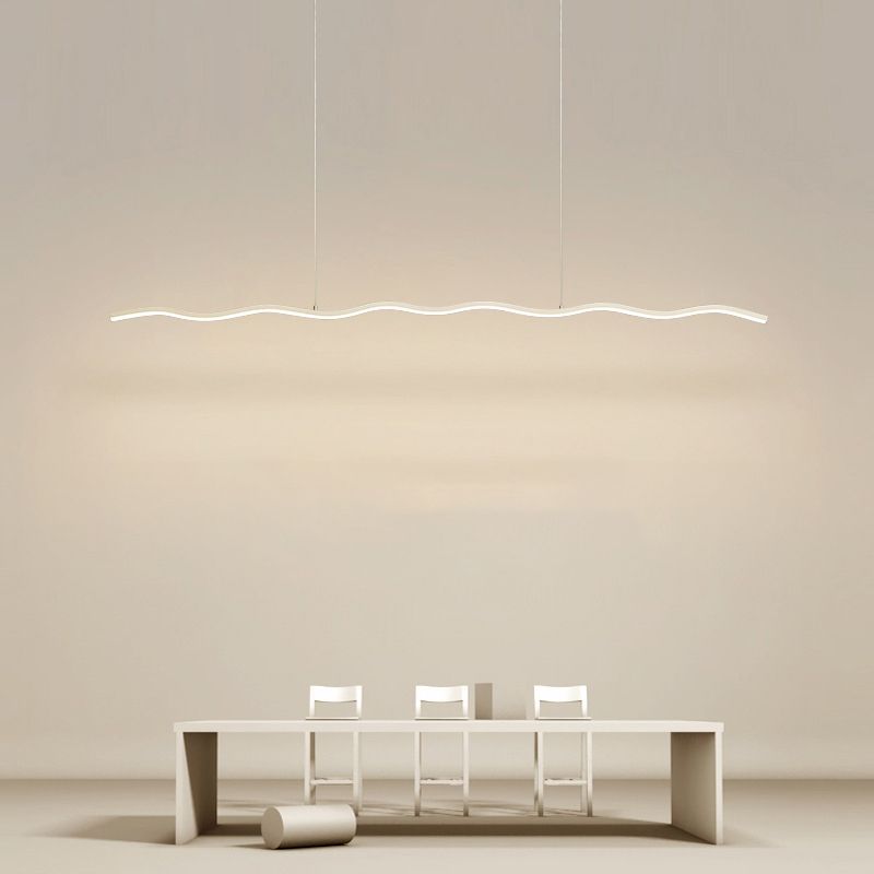 Arisha Wave Linear Pendant Light, Black/White - Neutral Decor