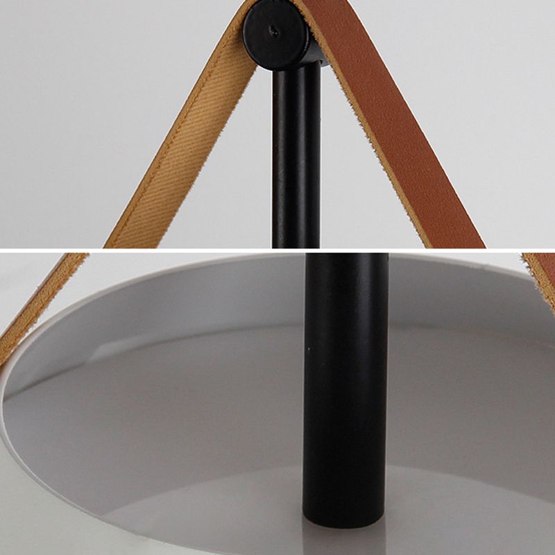 Valentina Modern Frisbee Shaped Metal Pendant Light, Black/White - Neutral Decor