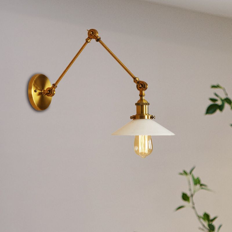 Silva Wall Lamp Retro Saucer Lampshade Metal Adjustable 2 Color, Bedroom - Neutral Decor