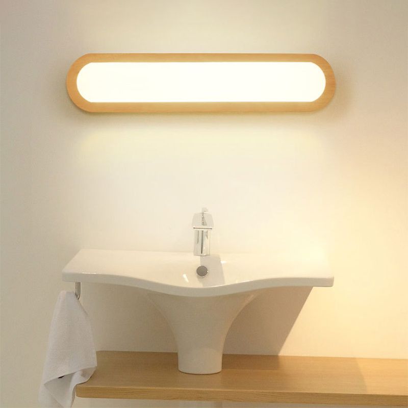 Muto Rectangular Wooden Energy Saving Oblong Wall Lamp - Neutral Decor