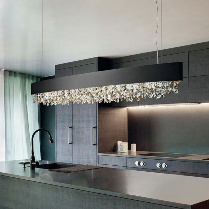 Kristy Modern Crystal Pendant Light Black/White/Brown/Gold - Neutral Decor