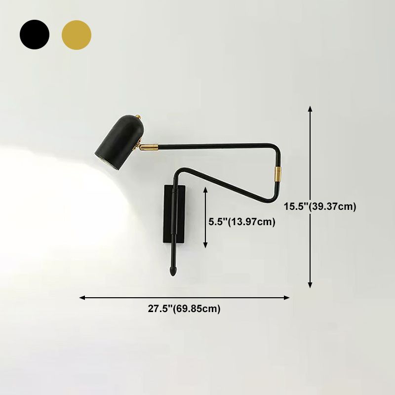 Aria Wall Lamp Modern, Metal Adjustable, Black/Gold, Study - Neutral Decor
