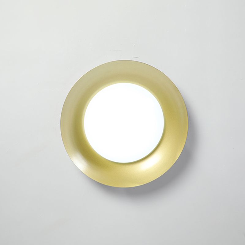 Arisha Round Metal Flush Mount Ceiling Light, Brass - Neutral Decor