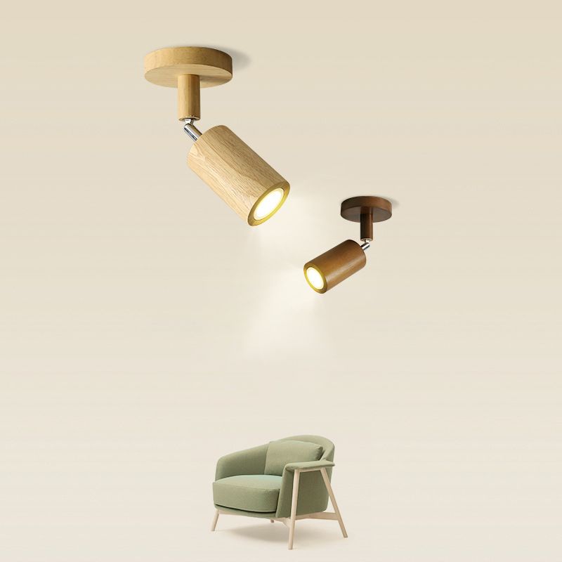 Muto Modern LED Adjustable Ceiling Spotlight, Wood - Neutral Decor
