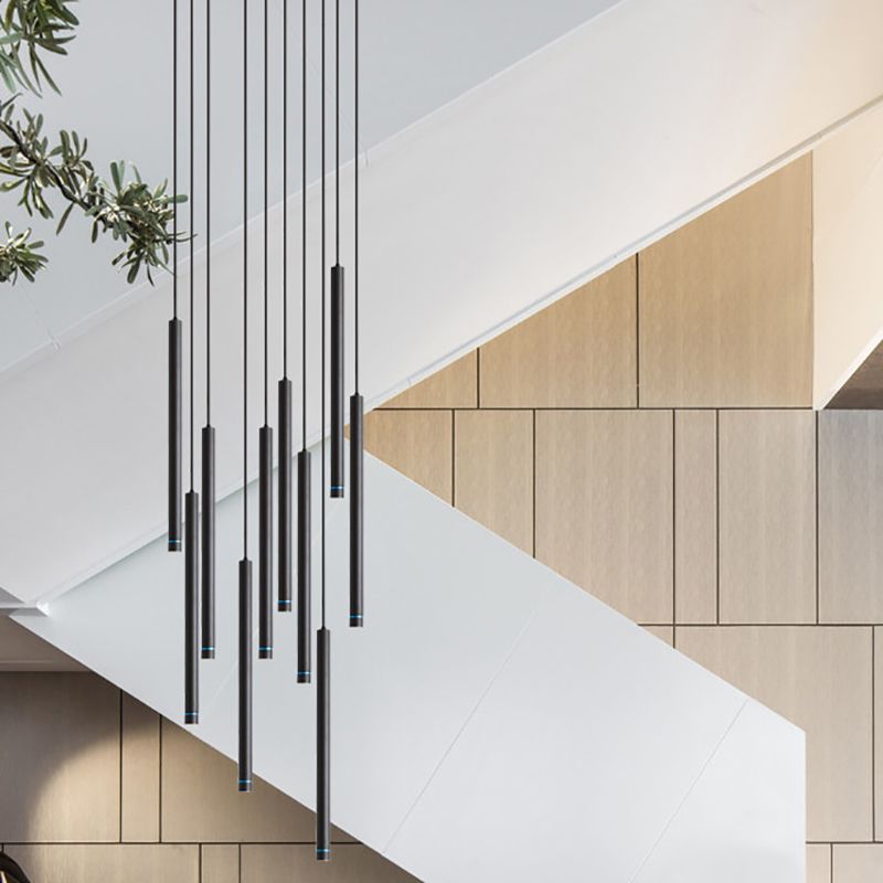 Arisha Linear Minimalist Cylinder Pendant Light - Neutral Decor