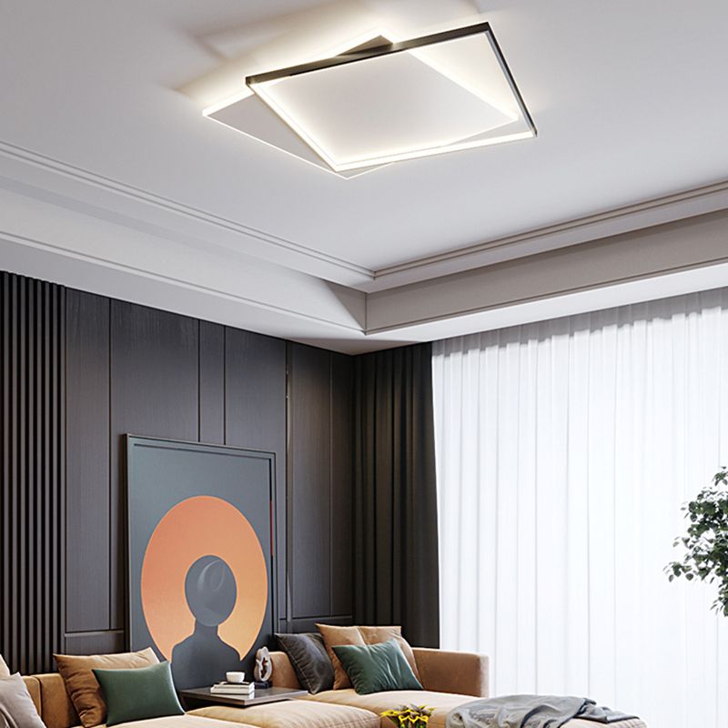 Arisha Modern Duo-Square Flush Mount Ceiling Light - Neutral Decor