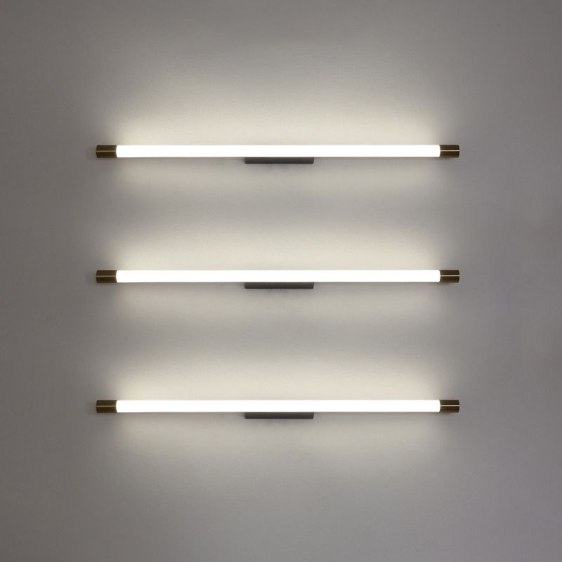Arisha Modern Gold Mirror Front Vanity Wall Lamp, Metal/Acrylic - Neutral Decor