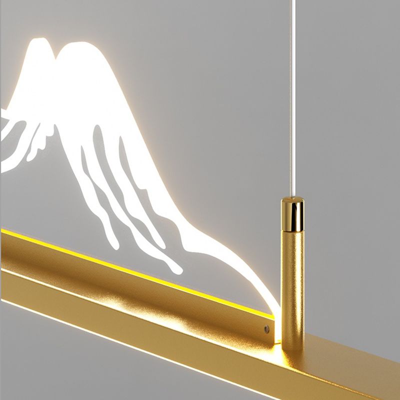 Arisha Designer Mountain Shape LED Pendant Light, Black/Gold - Neutral Decor