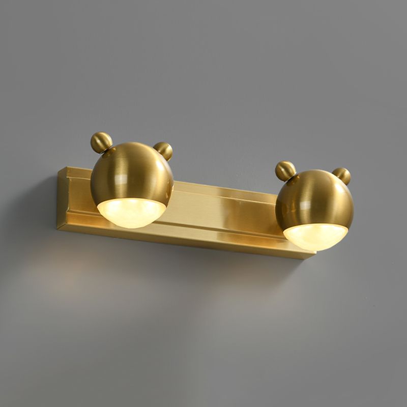 Arisha Modern Animal Globe Metal Vanity Wall Light, Gold, Bedroom - Neutral Decor