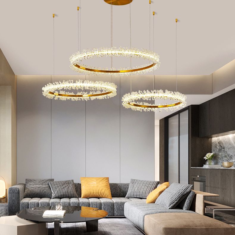 Kristy Luxury Circular Crystal Tassel Pendant Light - Neutral Decor