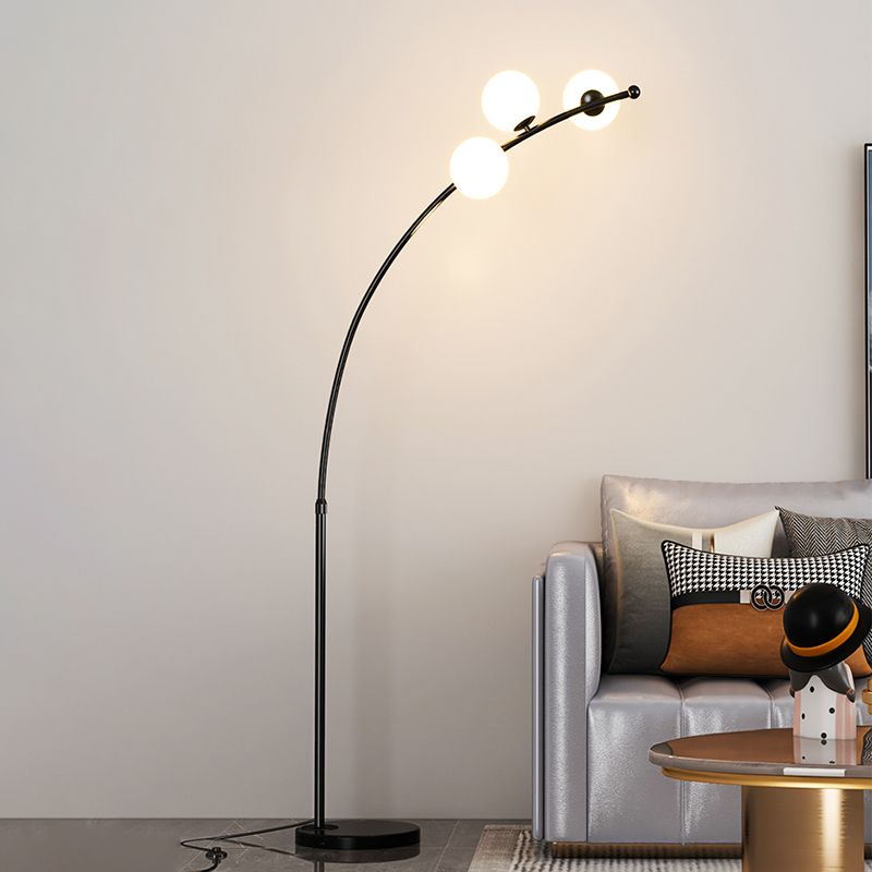 Valentina Modern Arc Multi Head Bubble Floor Lamp Black/Gold - Neutral Decor