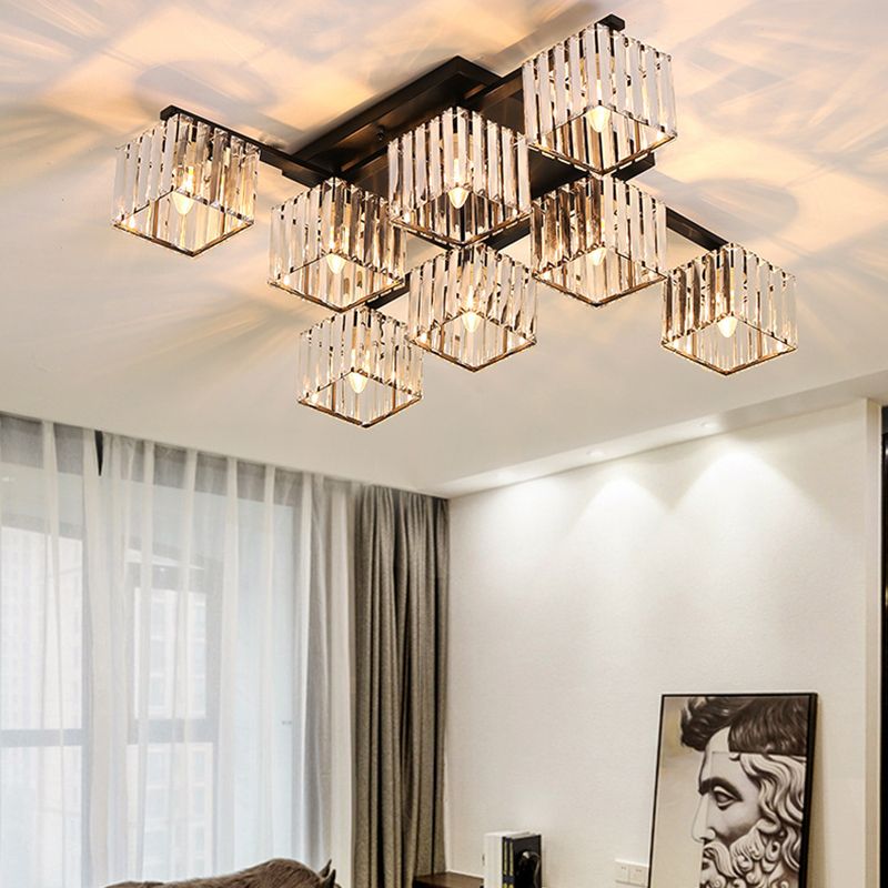 Kristy Modern Flush Mount Ceiling Light, Black/Gold - Neutral Decor