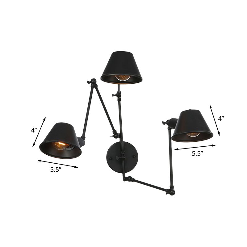 Epoch Vintage Adjustable Metal Wall Lamp, Black/Rust, Bedroom - Neutral Decor