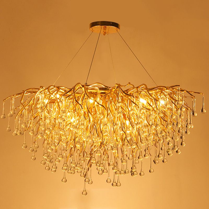 Arisha Pendant Light Tassel Luxury, Metal/Crystal, Gold, Bedroom - Neutral Decor