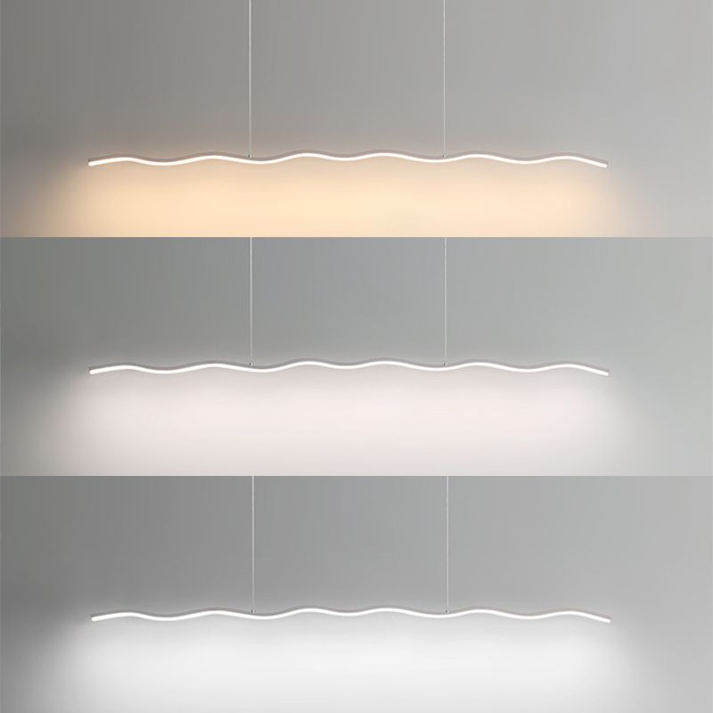 Arisha Wave Linear Pendant Light, Black/White - Neutral Decor