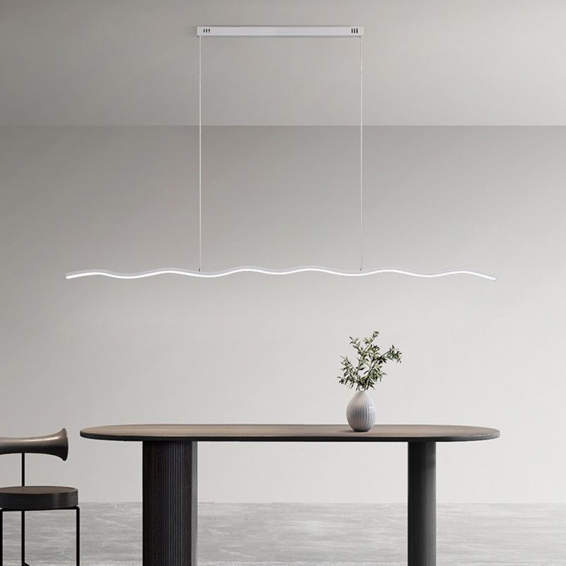 Arisha Wave Linear Pendant Light, Black/White - Neutral Decor