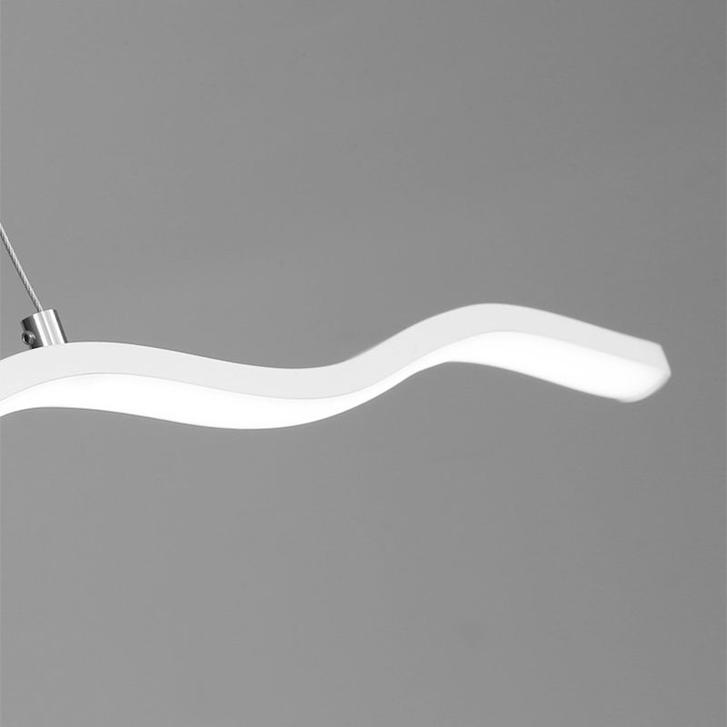Arisha Wave Linear Pendant Light, Black/White - Neutral Decor