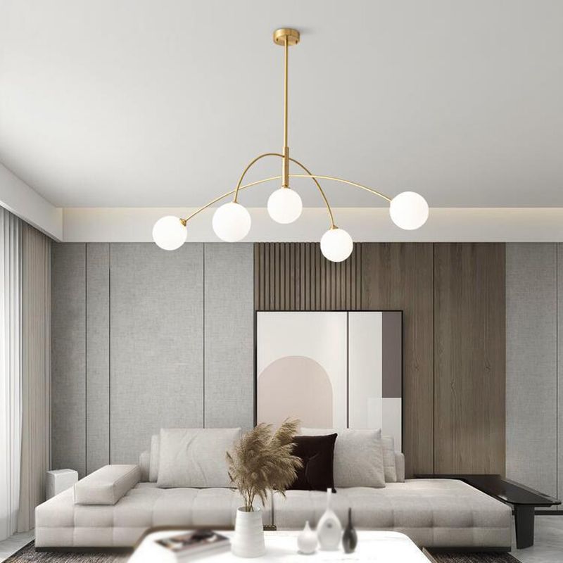 Valentina Pendant Light Globe Modern, Metal/Glass, Black/Gold, Bedroom - Neutral Decor
