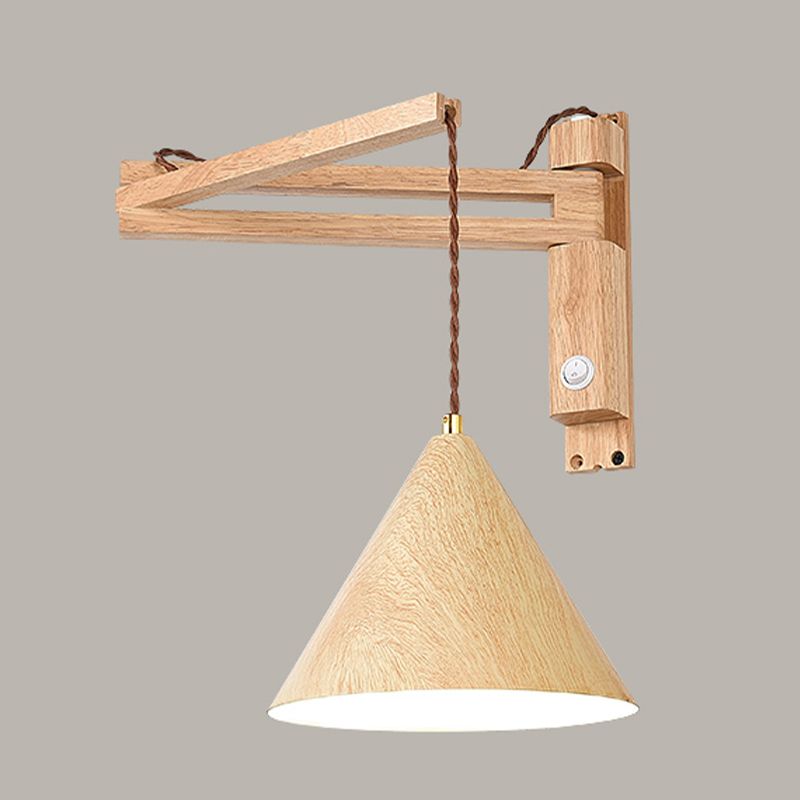 Muto Adjustable Wall Lamp, Wood/Metal, 2 Color, Living Room - Neutral Decor