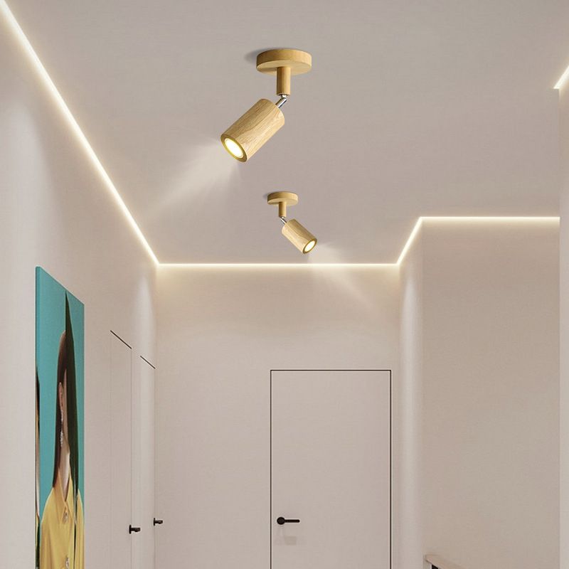 Muto Modern LED Adjustable Ceiling Spotlight, Wood - Neutral Decor