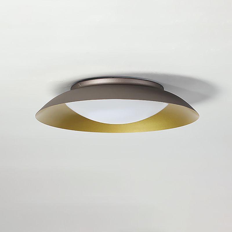 Arisha Round Metal Flush Mount Ceiling Light, Brass - Neutral Decor