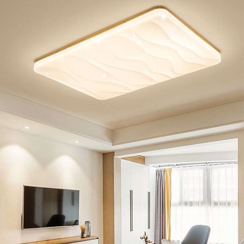 Muto LED Geometric Flush Mount Ceiling Light, White - Neutral Decor