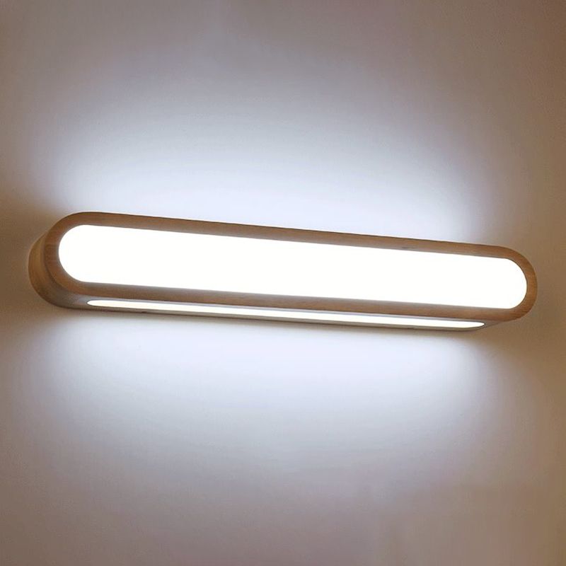 Muto Rectangular Wooden Energy Saving Oblong Wall Lamp - Neutral Decor