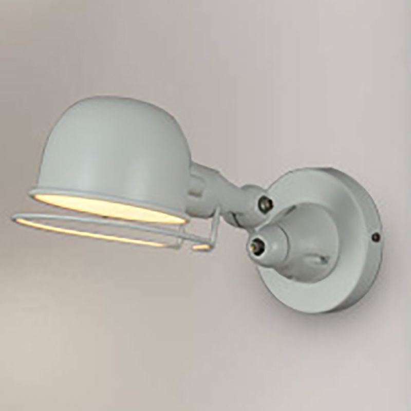 Epoch Wall Lamp Dome Modern, Metal Arm Adjustable, Black/White, Bedroom - Neutral Decor