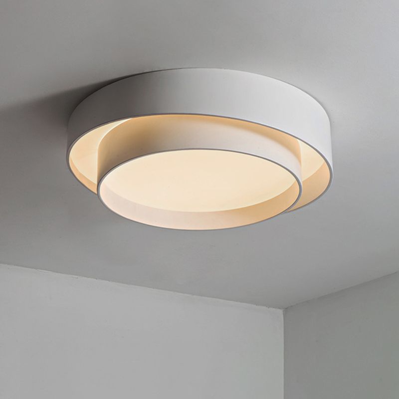 Arux Nordic Art Deco Circular Flush Mount Ceiling Light - Neutral Decor