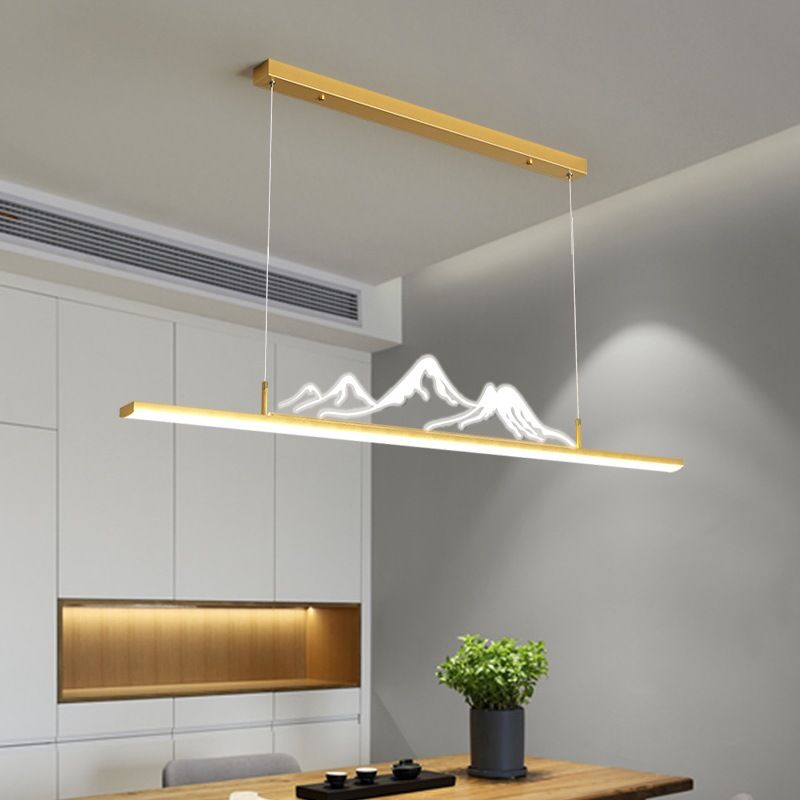 Arisha Designer Mountain Shape LED Pendant Light, Black/Gold - Neutral Decor