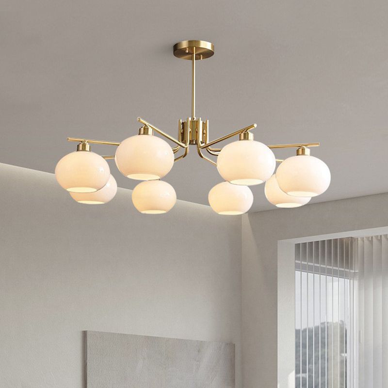 Valentina Pendant Light Semi-Circular Modern, Metal/Glass, Gold/Nickel, Dining Room - Neutral Decor