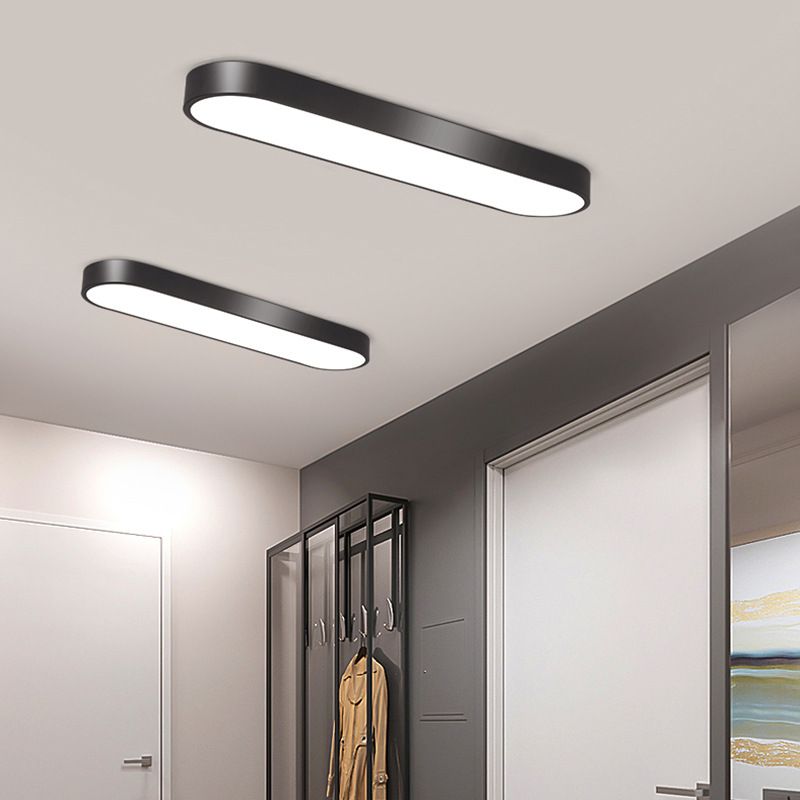 Arisha Oval Flush Mount LED Ceiling Light, Black/White/Grey/Gold - Neutral Decor
