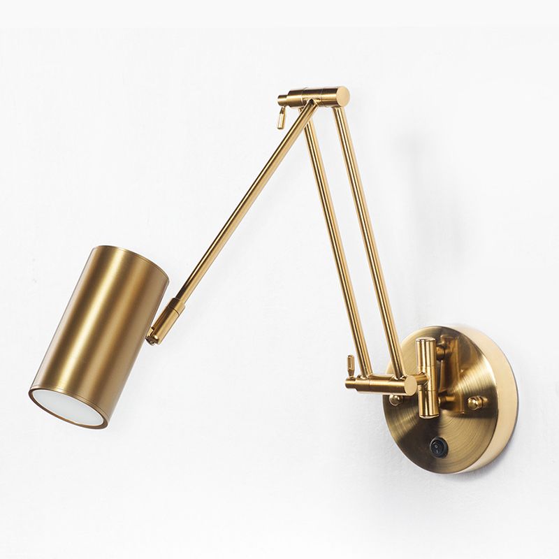 Aria Wall Lamp Cylindrical Adjustable Lamp Pole Metal Brass, Bedroom - Neutral Decor
