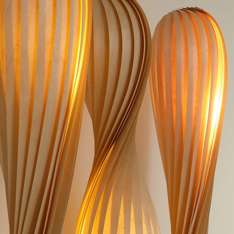 Ozawa Modern Twisted Wood Floor Lamp, Wood Color - Neutral Decor