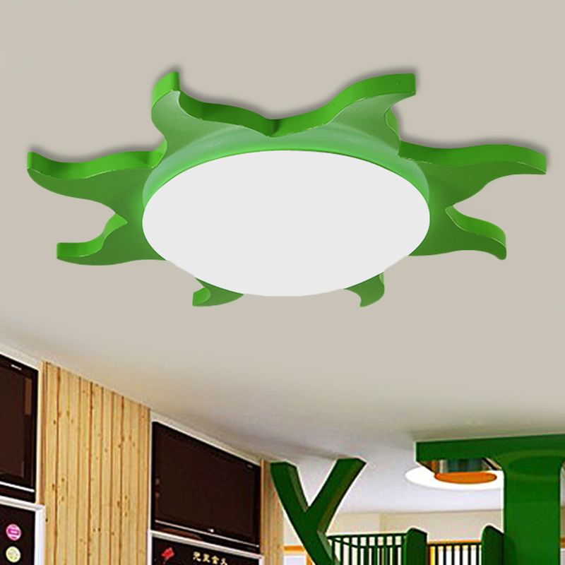 Aria Modern Sun Round Flush Mount Ceiling Light, Red/Yellow/Blue/Green, Bedroom - Neutral Decor