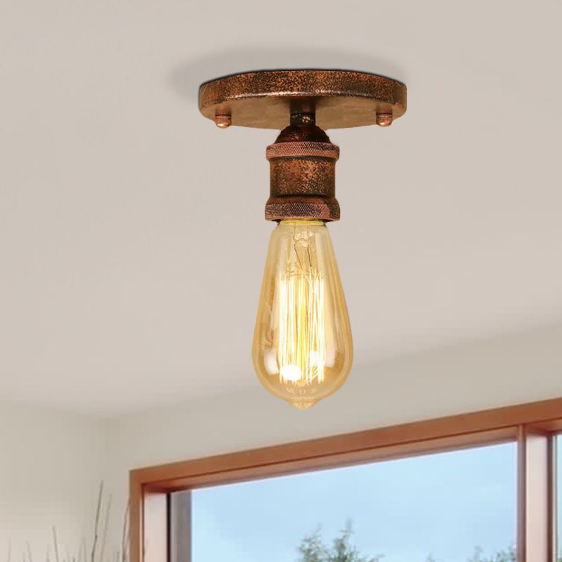 Silva Retro Vintage Bulb Semi-Flush Mount Ceiling Light - Neutral Decor