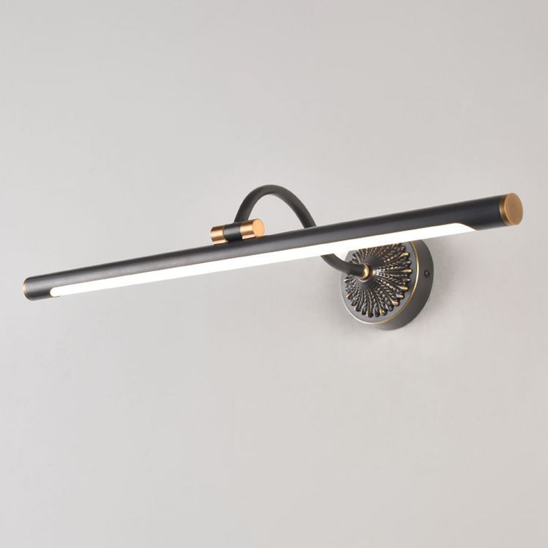 Tiffany Black Adjustable Reading Spotlight Wall Lamp, Metal/Wood - Neutral Decor