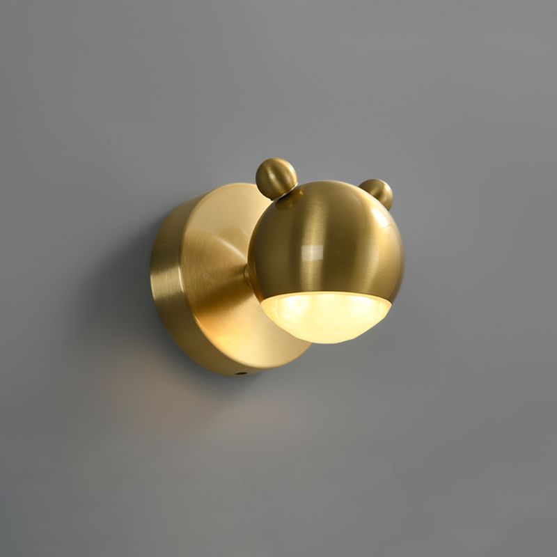 Arisha Modern Animal Globe Metal Vanity Wall Light, Gold, Bedroom - Neutral Decor