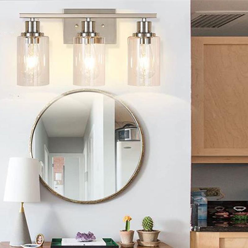 Silva Modern Mirror Front Black Vanity Wall Lamp, Metal/Glass - Neutral Decor